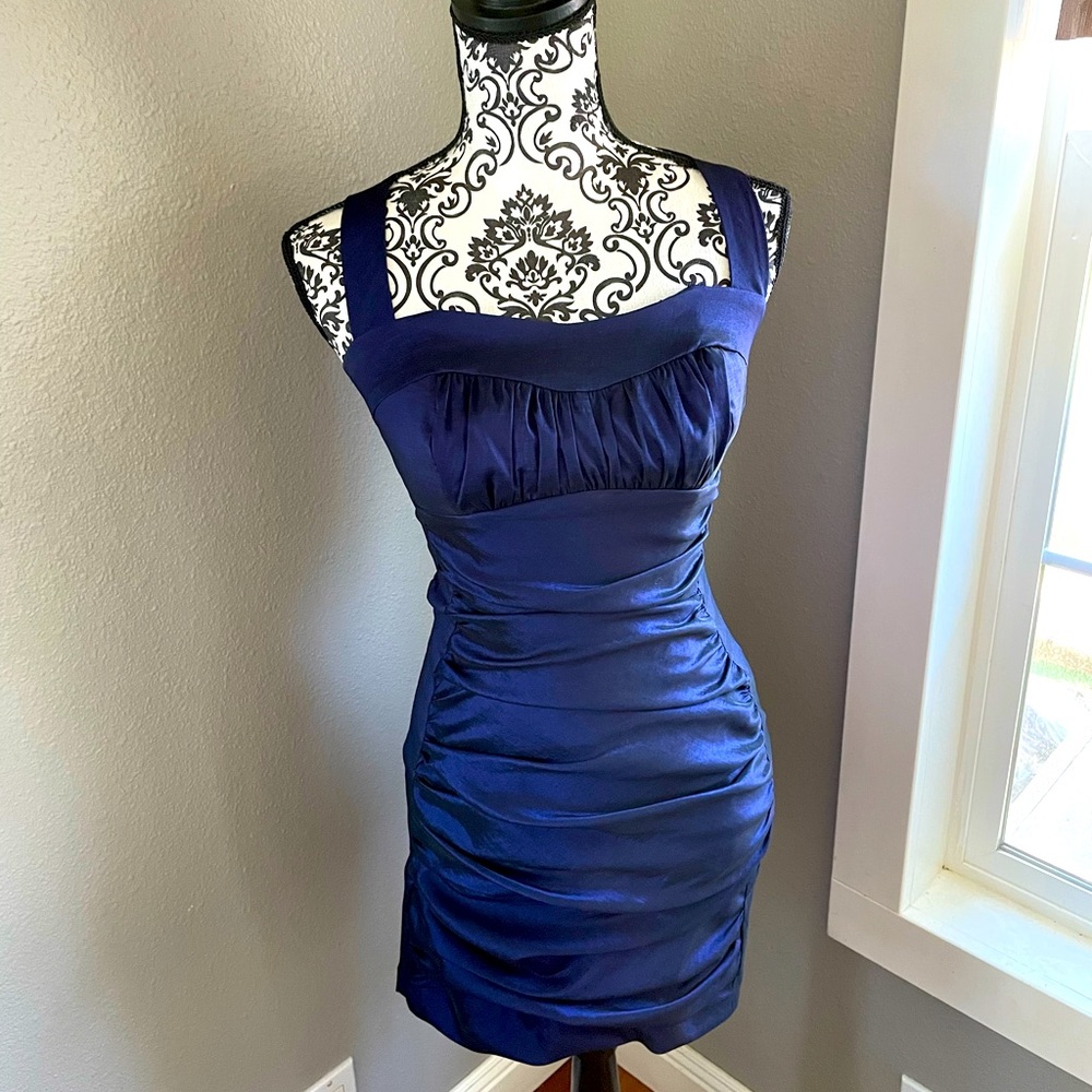 Jessica McClintock semi-formal navy dress